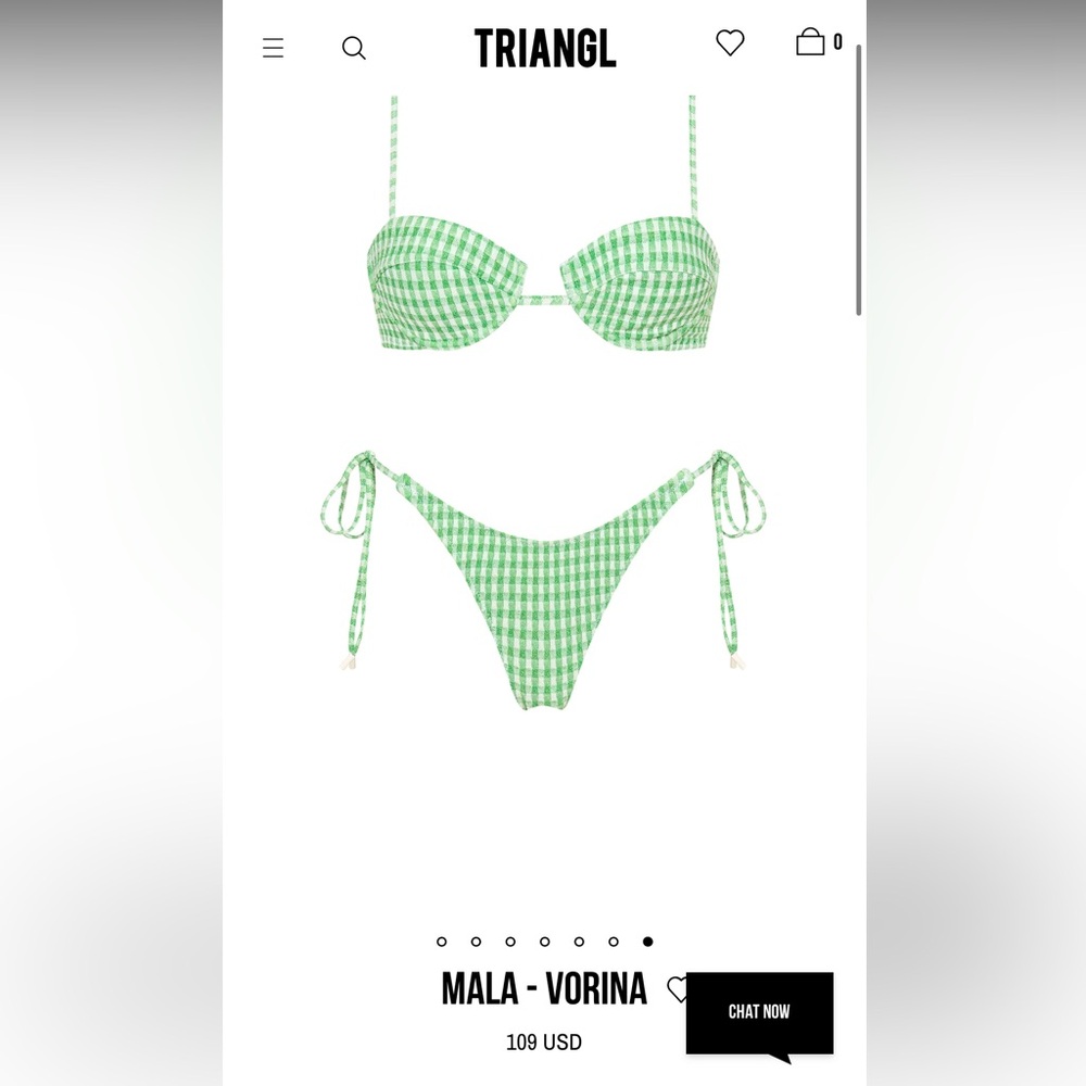 Green sparkle gingham triangl mala swimsuit